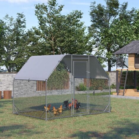 PawHut Recinto per Galline coperto Pollaio da Giardino 4-6 Polli 280x190x195cm