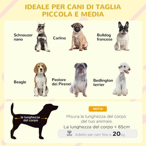 Pawhut Casetta per Cani 121x77x78cm Grigio chiaro di Piccola e Media Taglia