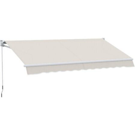 Outsunny Tenda da Sole per Esterno Bianca ad Azionamento Manuale