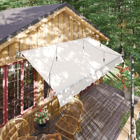 Outsunny Tenda da Sole per Esterno Bianca ad Azionamento Manuale