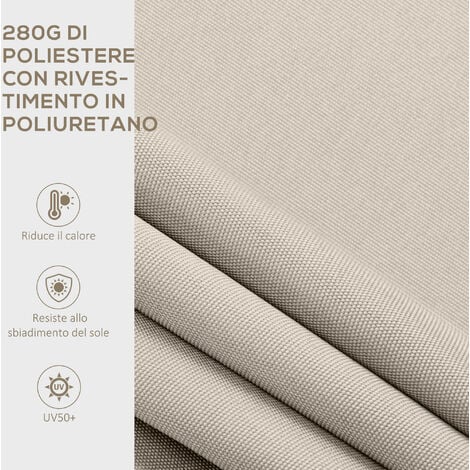 Outsunny Tenda da Sole per Esterno Bianca ad Azionamento Manuale