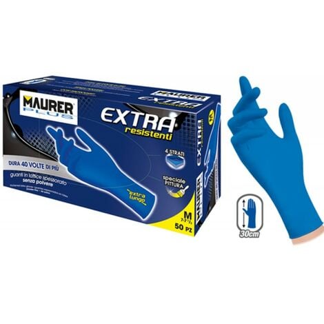 GUANTI MONOUSO LATTICE EXTRA TG.M MAURER PLUS CF.50PZ - CF.SCATOLA