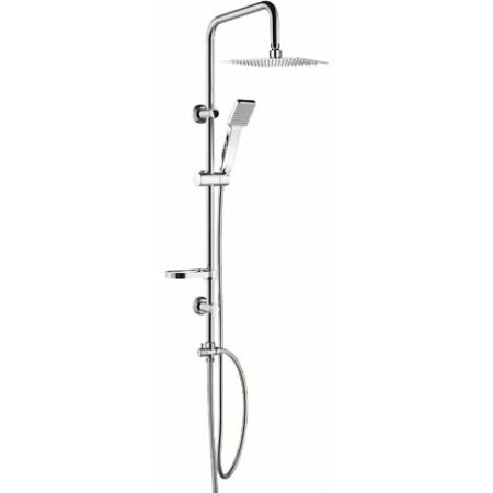 Colonna doccia quadra senza miscelatore Damast Smart relax Q 12445  Cromo
