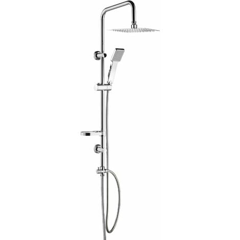 Colonna doccia quadra senza miscelatore Damast Smart relax Q 12445  Cromo