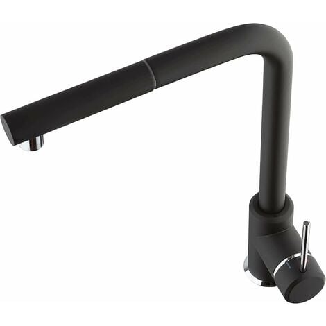 Miscelatore lavello cucina in ottone colore nero opaco con doccia estraibile Piralla Lion 0LIYO103A21  Nero opaco