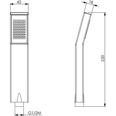 Doccia rettangolare in ABS cromato Paffoni ZDOC054CR  Cromo