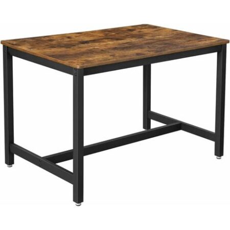 VASAGLE Tavolo da Pranzo 4 Posti, Tavolo per Cucina, 120 x 75 x 75 cm, Struttura Resistente in Metallo, Stile Industriale, per Sala da Pranzo Soggiorno, Marrone Vintage