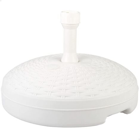 Base in plastica per ombrellone da giardino e mare, effetto Rattan 45 cm -Bianco