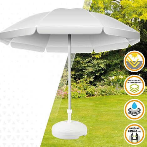 Base in plastica per ombrellone da giardino e mare, effetto Rattan 45 cm -Bianco