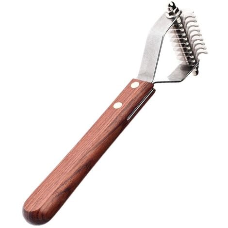 Coltello da stripping 10 lame con manico in legno per cani e gatti
