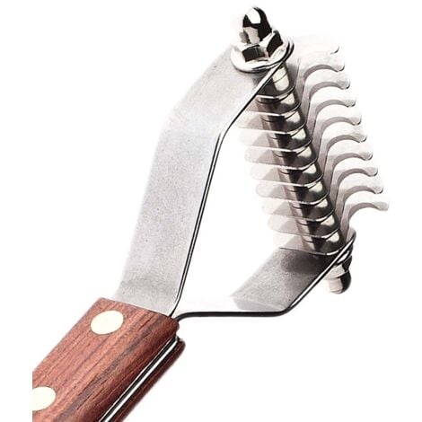 Coltello da stripping 10 lame con manico in legno per cani e gatti