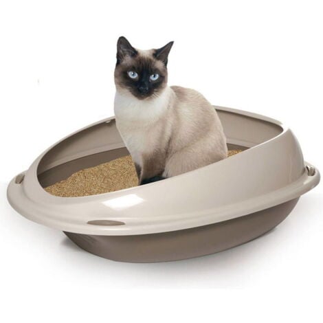 Bacinella aperta con sopralzo modello Shuttle per gatti: Lettiera 57 x 40 x 19 h cm