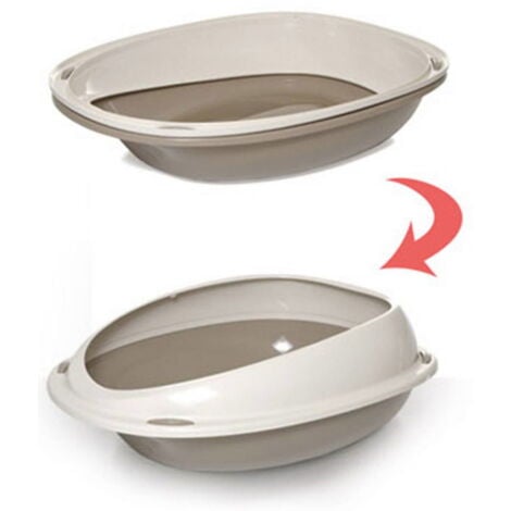 Bacinella aperta con sopralzo modello Shuttle per gatti: Lettiera 57 x 40 x 19 h cm