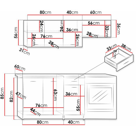 Composizione cucina Trenton 101, Sonoma quercia + Beige, 180x60cm, Con, Truciolare laminato, LED: Senza