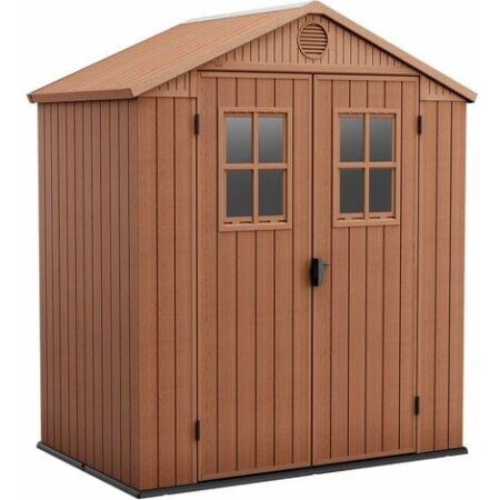 Casetta da Giardino Porta Attrezzi 190x122x221 cmin Evotech+ Keter Darwin 6x4 Marrone