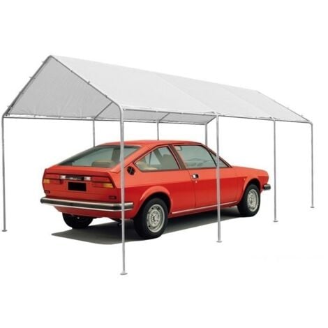 Gazebo da esterno 3x6 mt per auto box parcheggio con struttura tubolare in acciaio