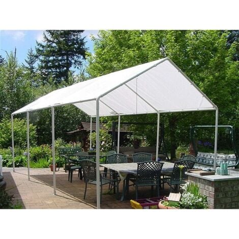 Gazebo da esterno 3x6 mt per auto box parcheggio con struttura tubolare in acciaio