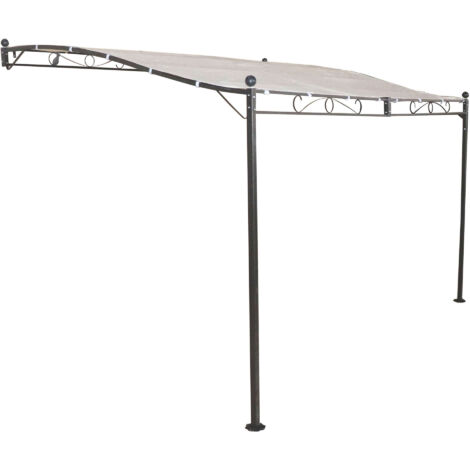 Gazebo pergola in acciaio veranda addossata fissaggio a parete 3x4 mt