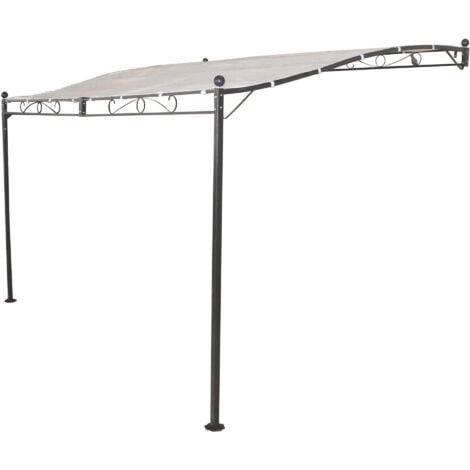 Gazebo pergola in acciaio veranda addossata fissaggio a parete 3x4 mt