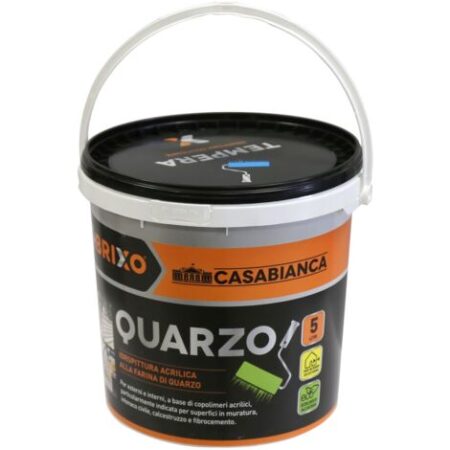 Pittura al quarzo bianca per interni ed esterni Casabianca Brixo - 14 Lt