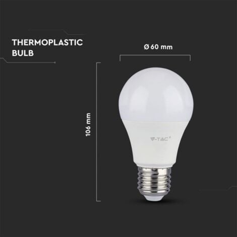 V-TAC PRO VT-210 Lampadina LED Chip Samsung E27 9W A+ A60 Bianco naturale - 4000K