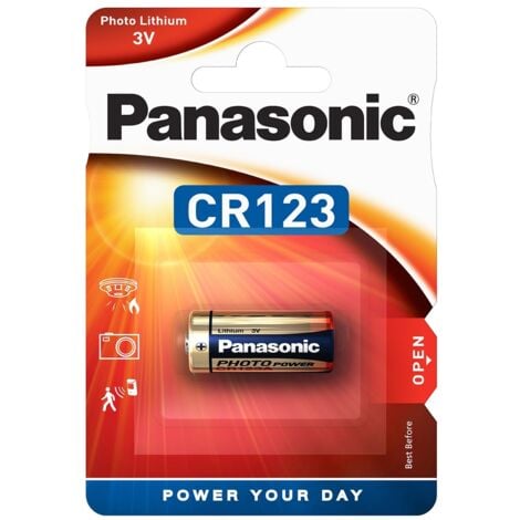 Blister da 1 pila al litio 3V Panasonic - CR123, CR123A, CR17345