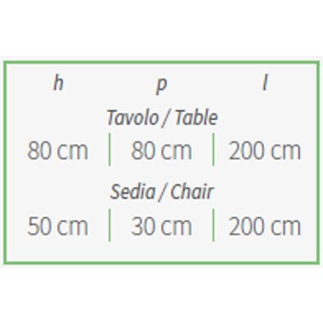 Garden Friend Set Birra rettangolare 80x200 tavolo e due panche