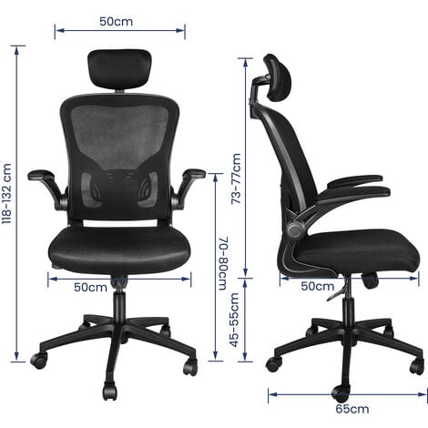 Sedia Ufficio Ergonomica - bigzzia Sedie da scrivania con Supporto Lombare - Sedia per ufficio Regolabili Braccioli 90 ° - Regolabili Poggiatesta 45° -  Office chair - Nero