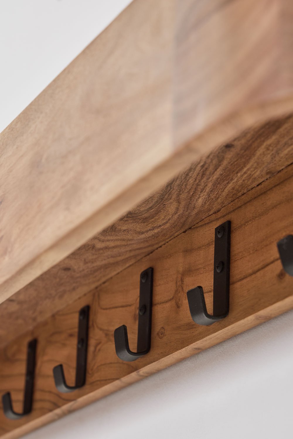 Appendiabiti da parete in legno di acacia Frigia