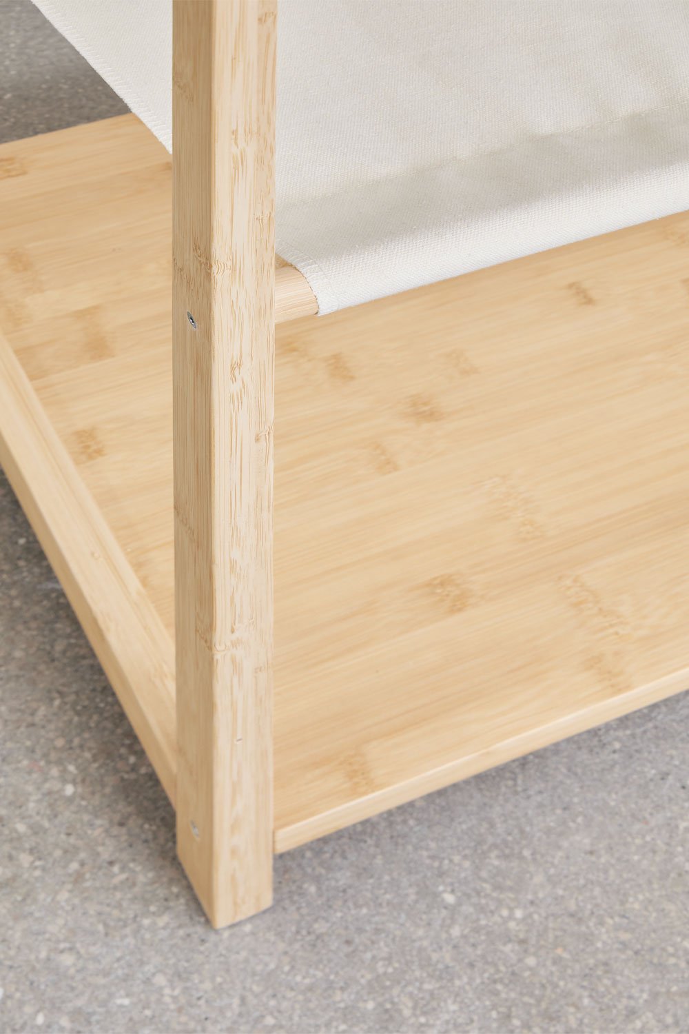 Armadio modulare aperto Deneb Bamboo a 2 pezzi con ripiani, scaffale e appendiabiti