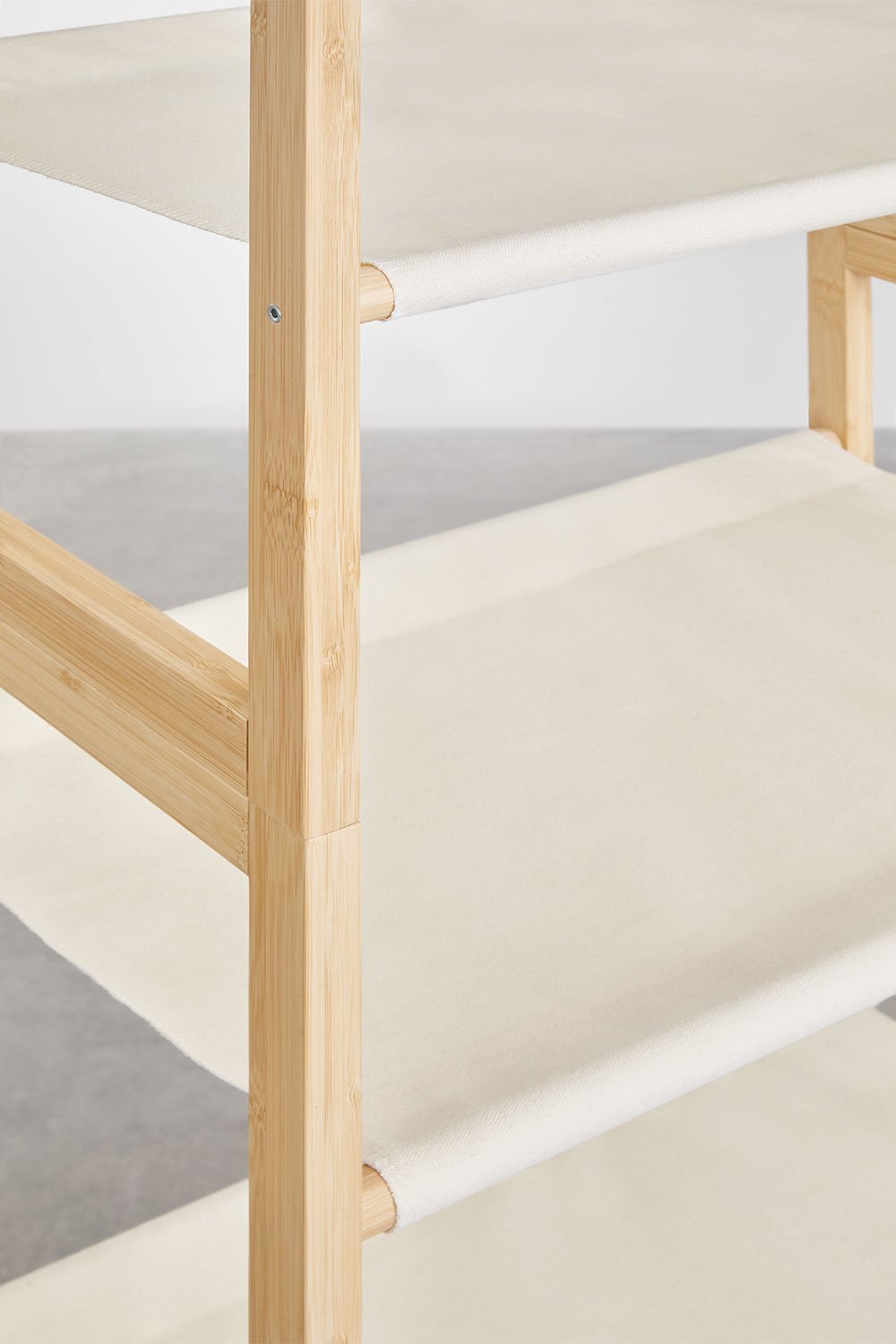 Armadio modulare aperto Deneb Bamboo a 2 pezzi con ripiani, scaffale e appendiabiti