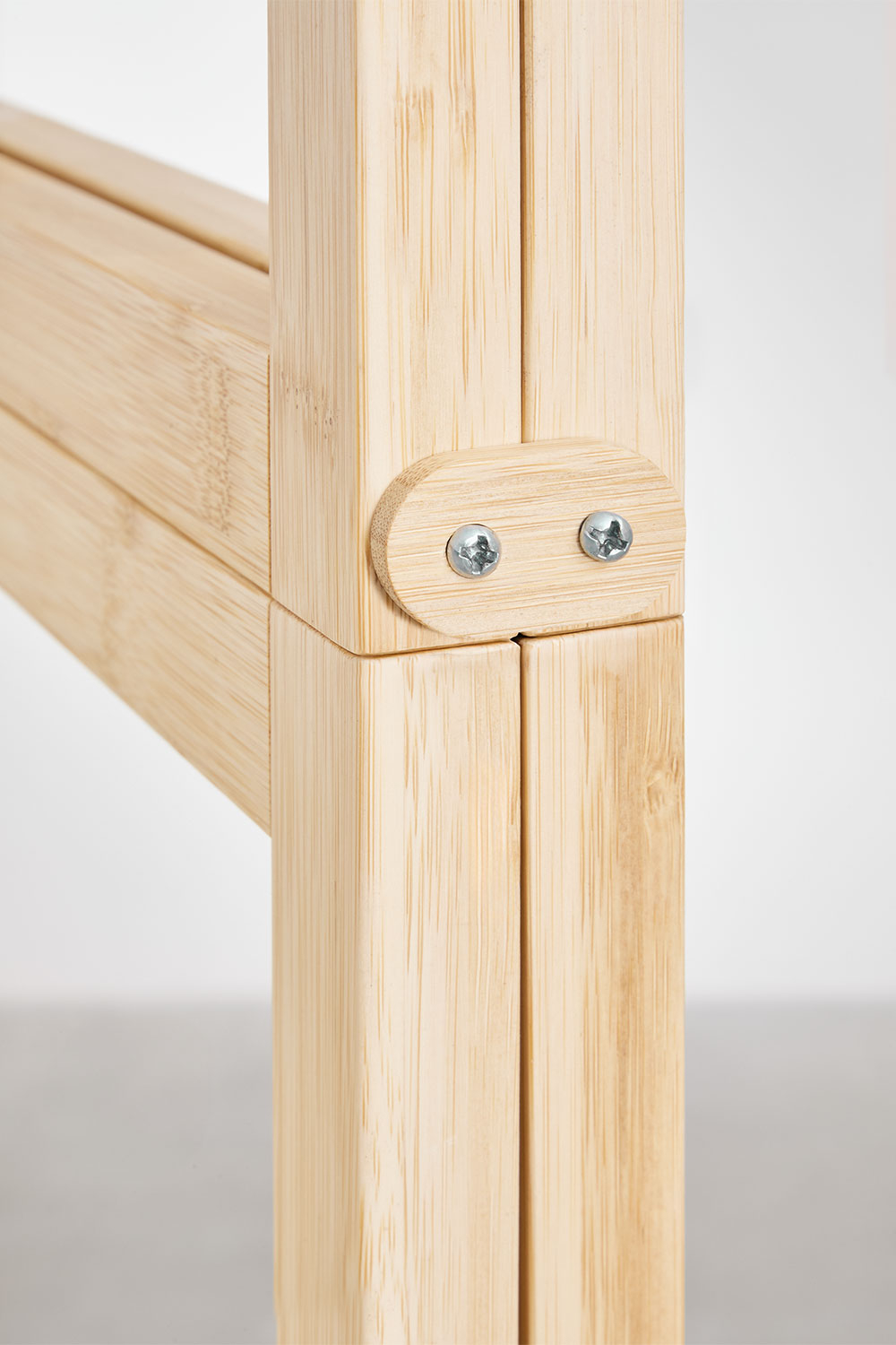 Armadio modulare aperto Deneb Bamboo a 2 pezzi con ripiani, scaffale e appendiabiti