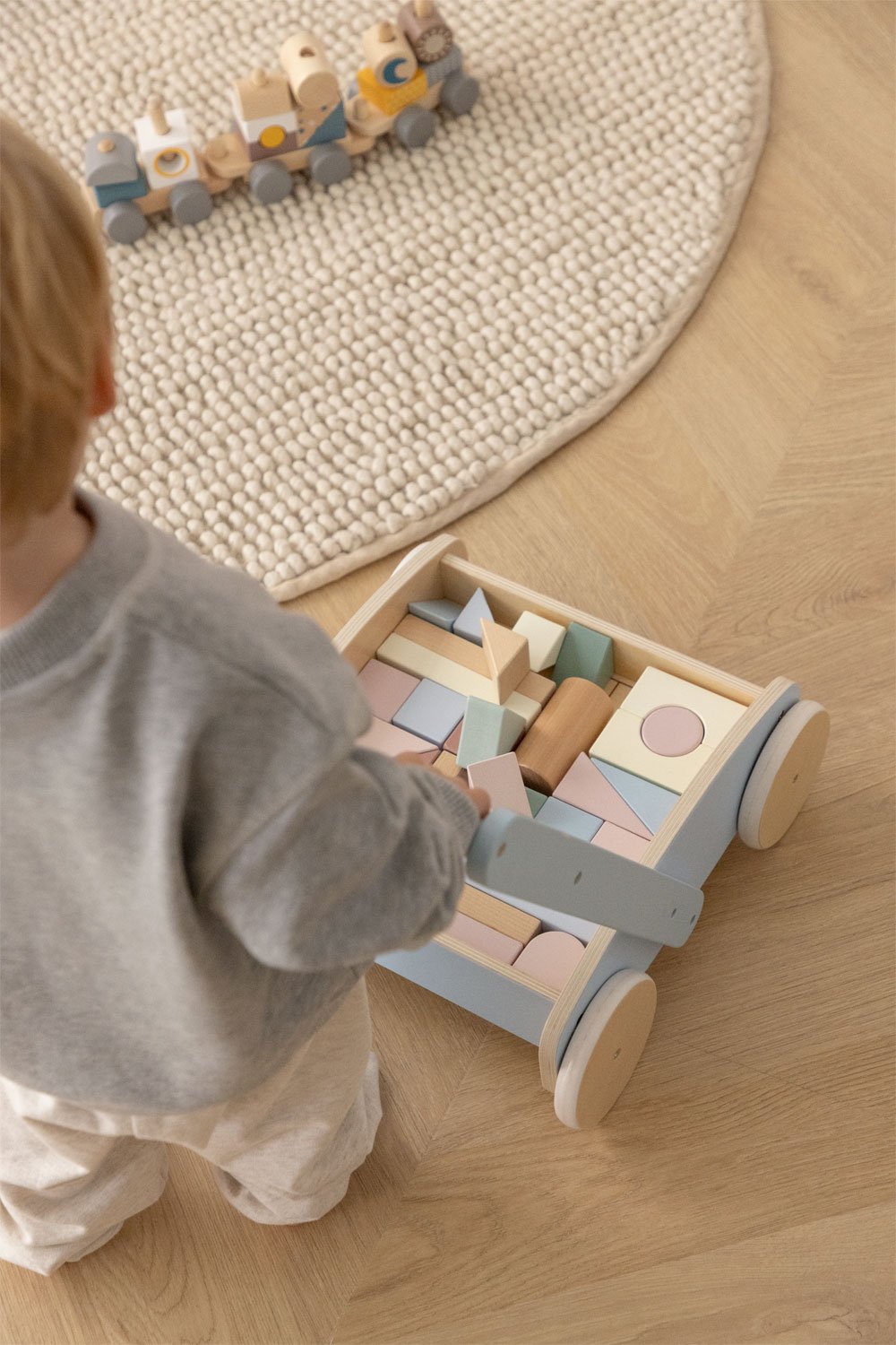 Passeggino girello multi-attività in legno per bambini Soriento