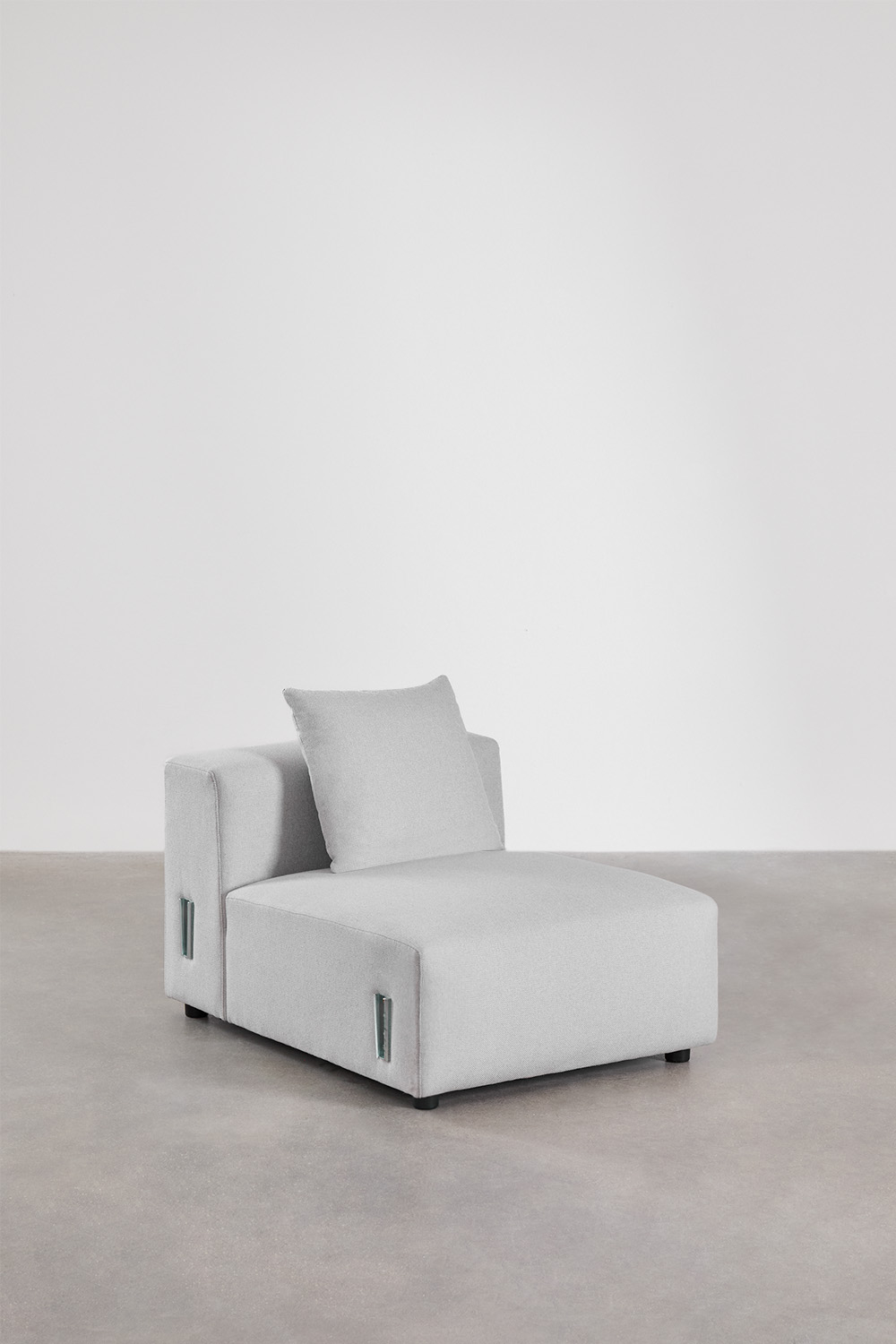 Divano componibile chaise longue angolare destro 3 pezzi con puff (â†”ï¸Ž390 cm) Bruna