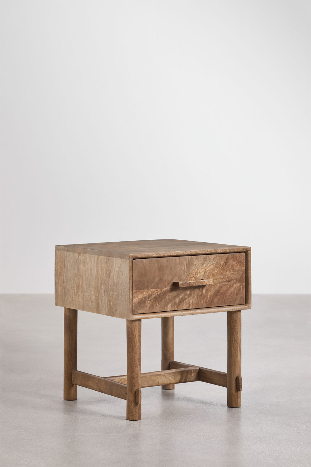 Comodino 45x45 cm in legno di mango Aloma