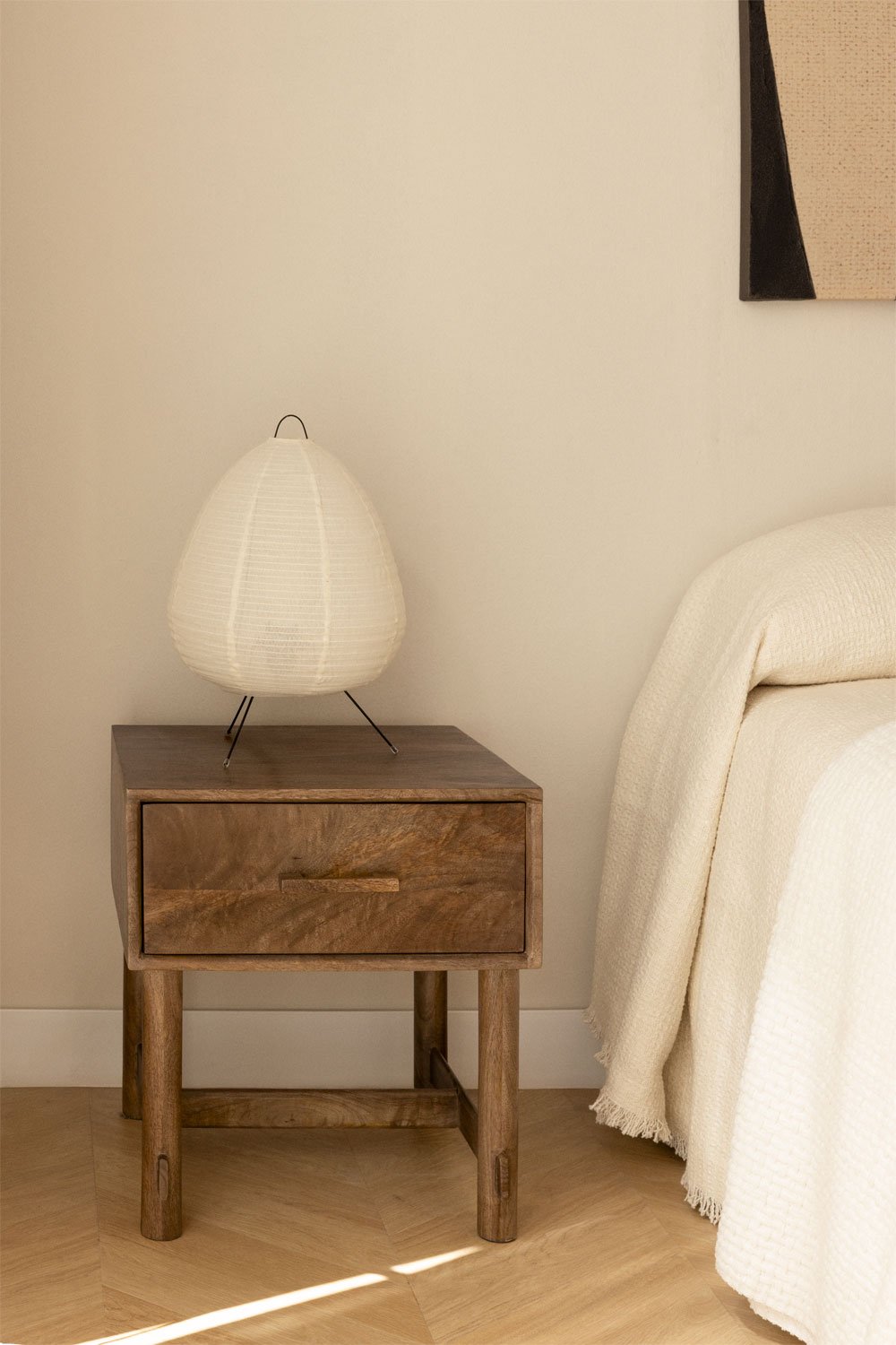 Confezione da 2 comodini 45x45 cm in legno di mango Aloma