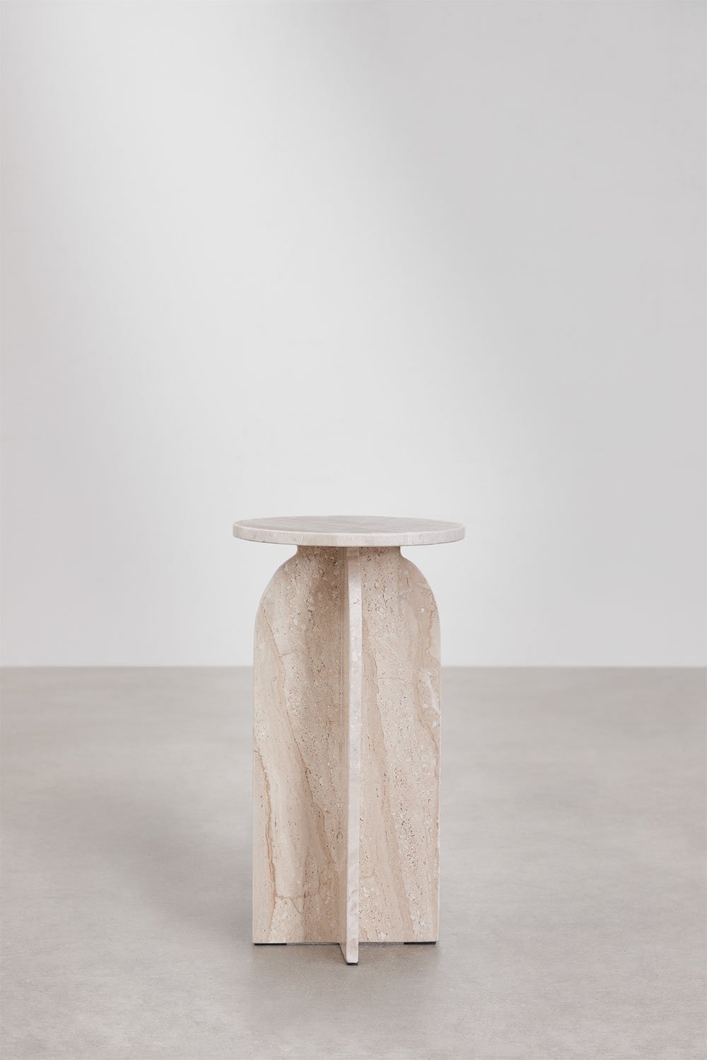 Confezione da 2 comodini rotondi Ø30 cm in marmo Graham