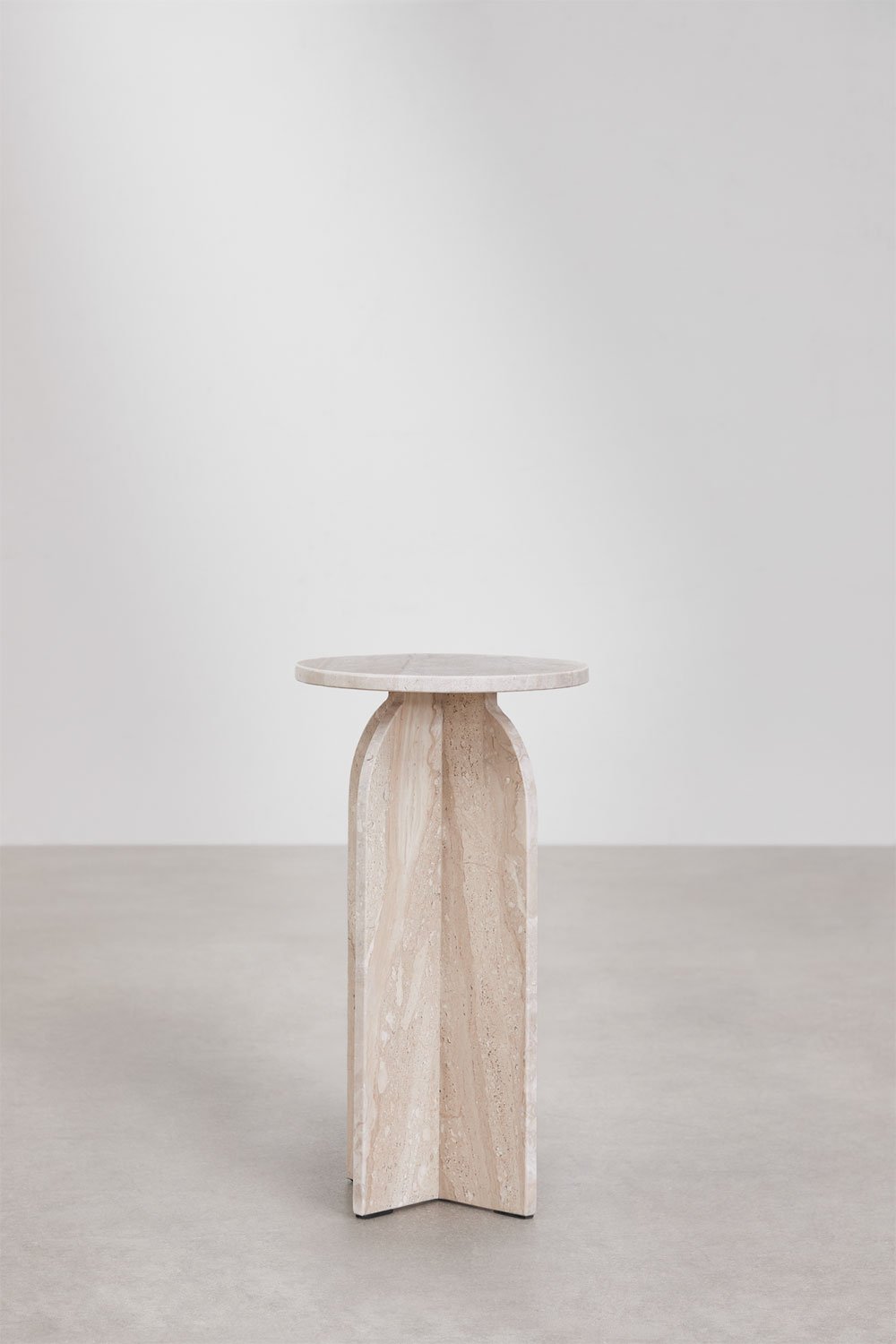 Confezione da 2 comodini rotondi Ø30 cm in marmo Graham