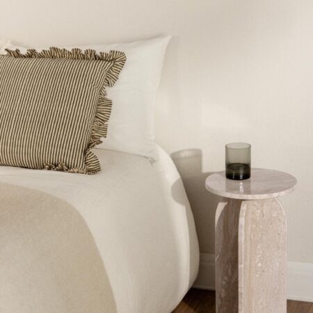 Confezione da 2 comodini rotondi Ø30 cm in marmo Graham