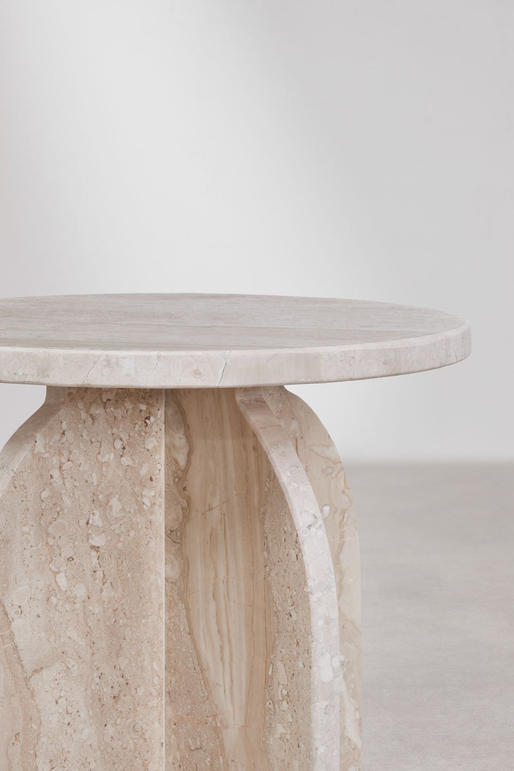 Confezione da 2 comodini rotondi Ø30 cm in marmo Graham