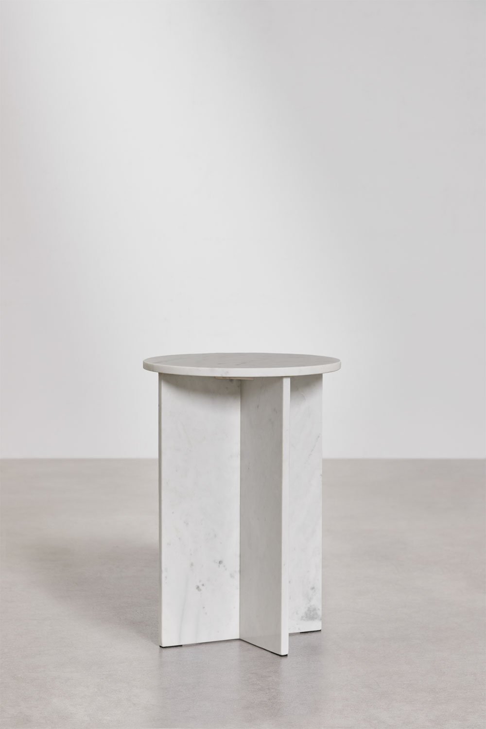 Confezione da 2 comodini rotondi Ø35 cm in marmo Mencia