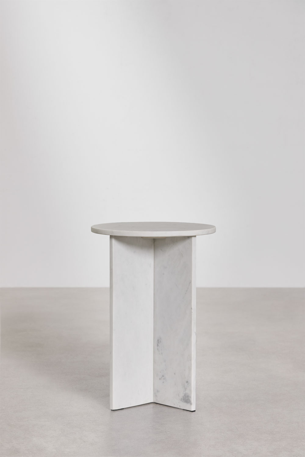 Confezione da 2 comodini rotondi Ø35 cm in marmo Mencia