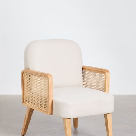 Confezione da 2 poltrone Icon in legno di caucciù e rattan