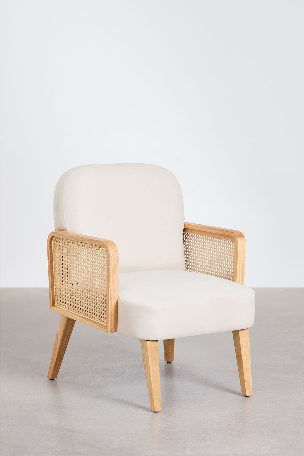 Confezione da 2 poltrone Icon in legno di caucciù e rattan