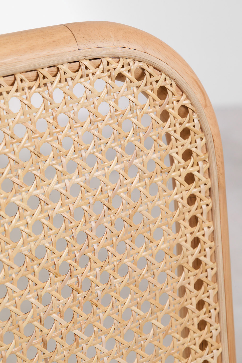 Confezione da 2 sedie da pranzo in legno di caucciù e rattan Yaiza