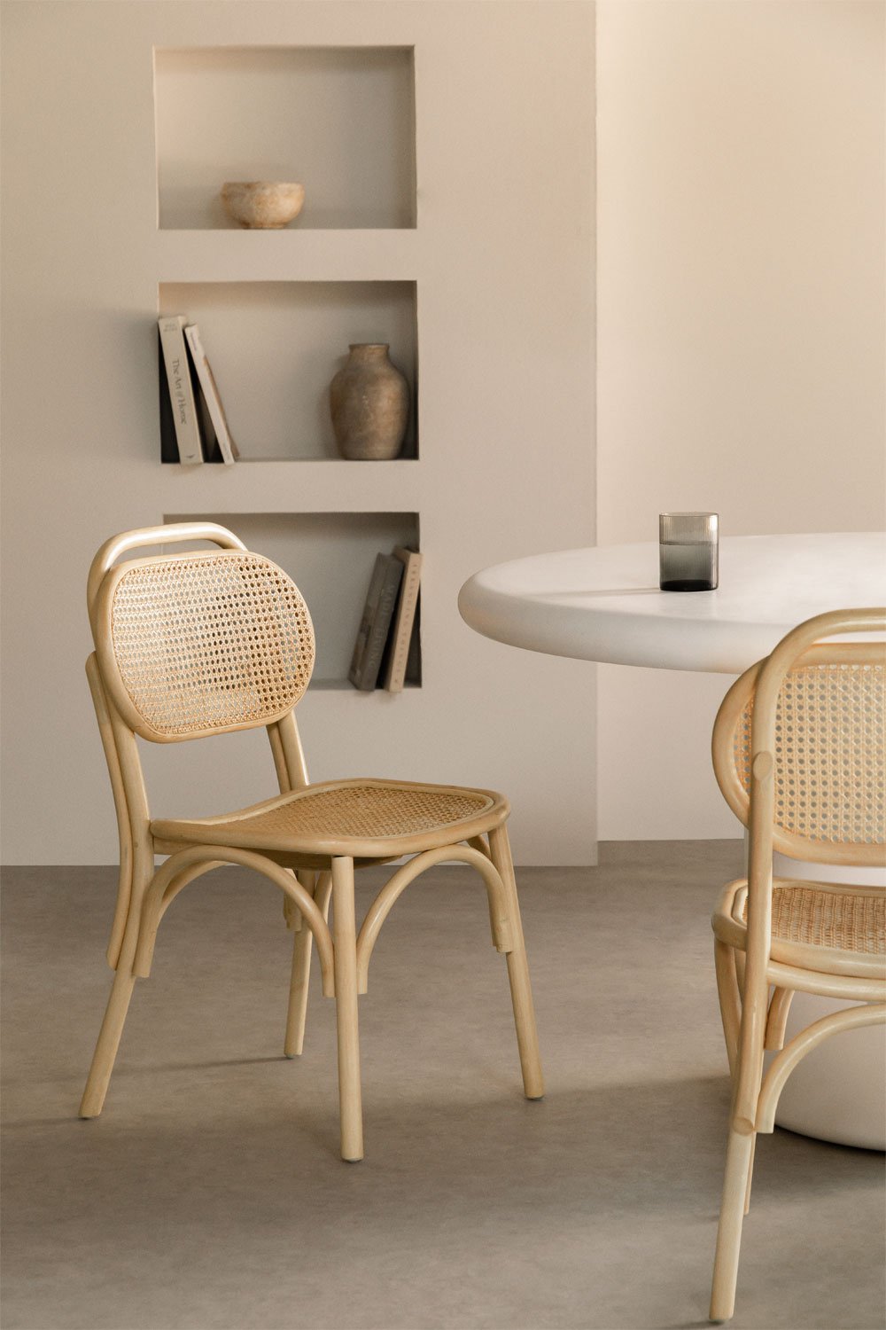 Confezione da 2 sedie da pranzo in rattan California