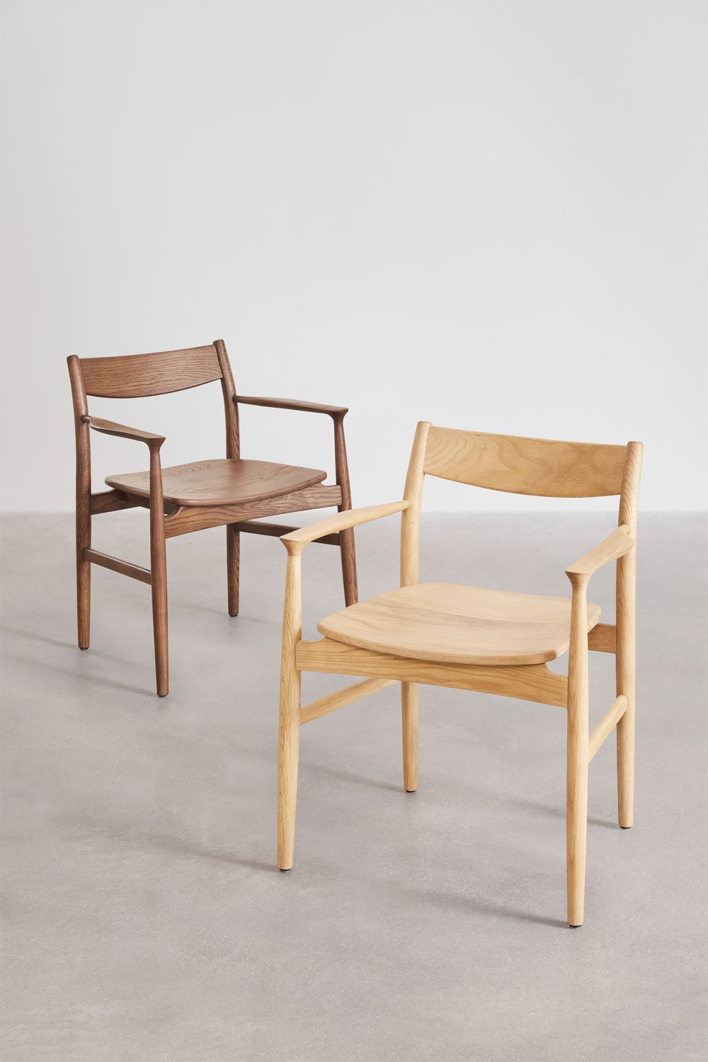 Set di 2 sedie da pranzo in legno di rovere Mireita