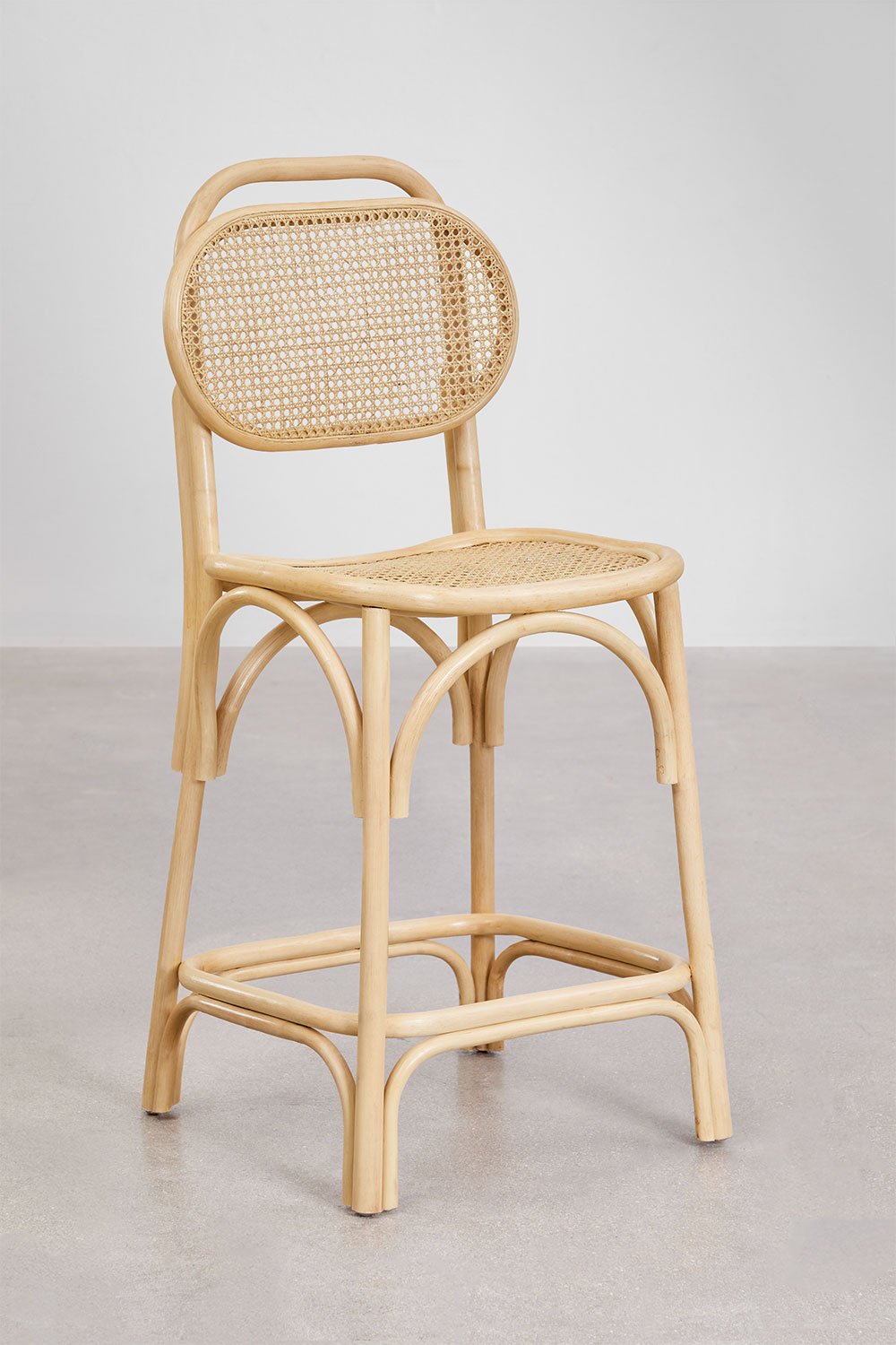 Confezione da 2 sgabelli alti ↑65 cm in rattan California