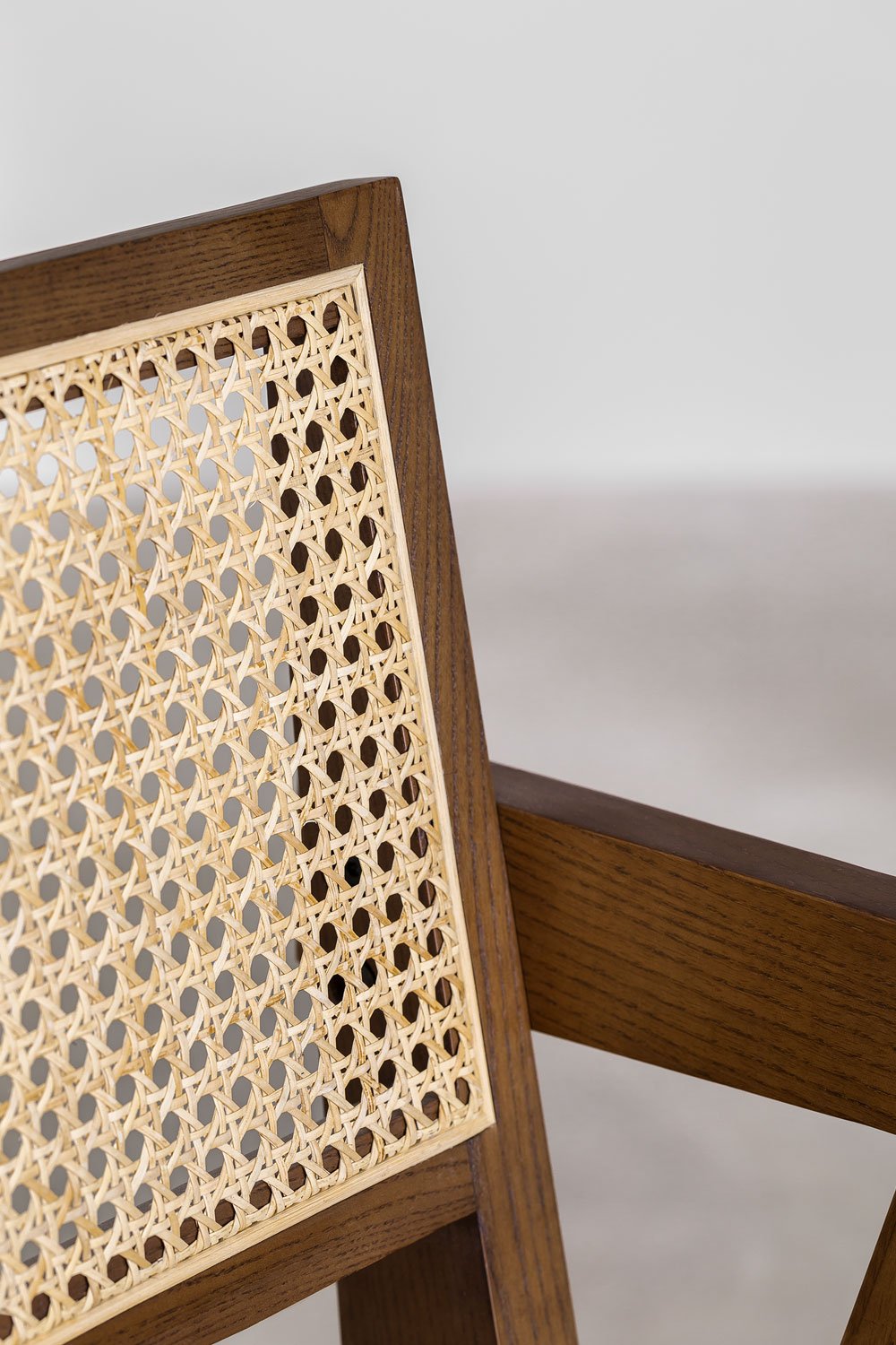 Confezione da 2 sgabelli alti in legno di frassino e rattan (65,5 cm) Lali