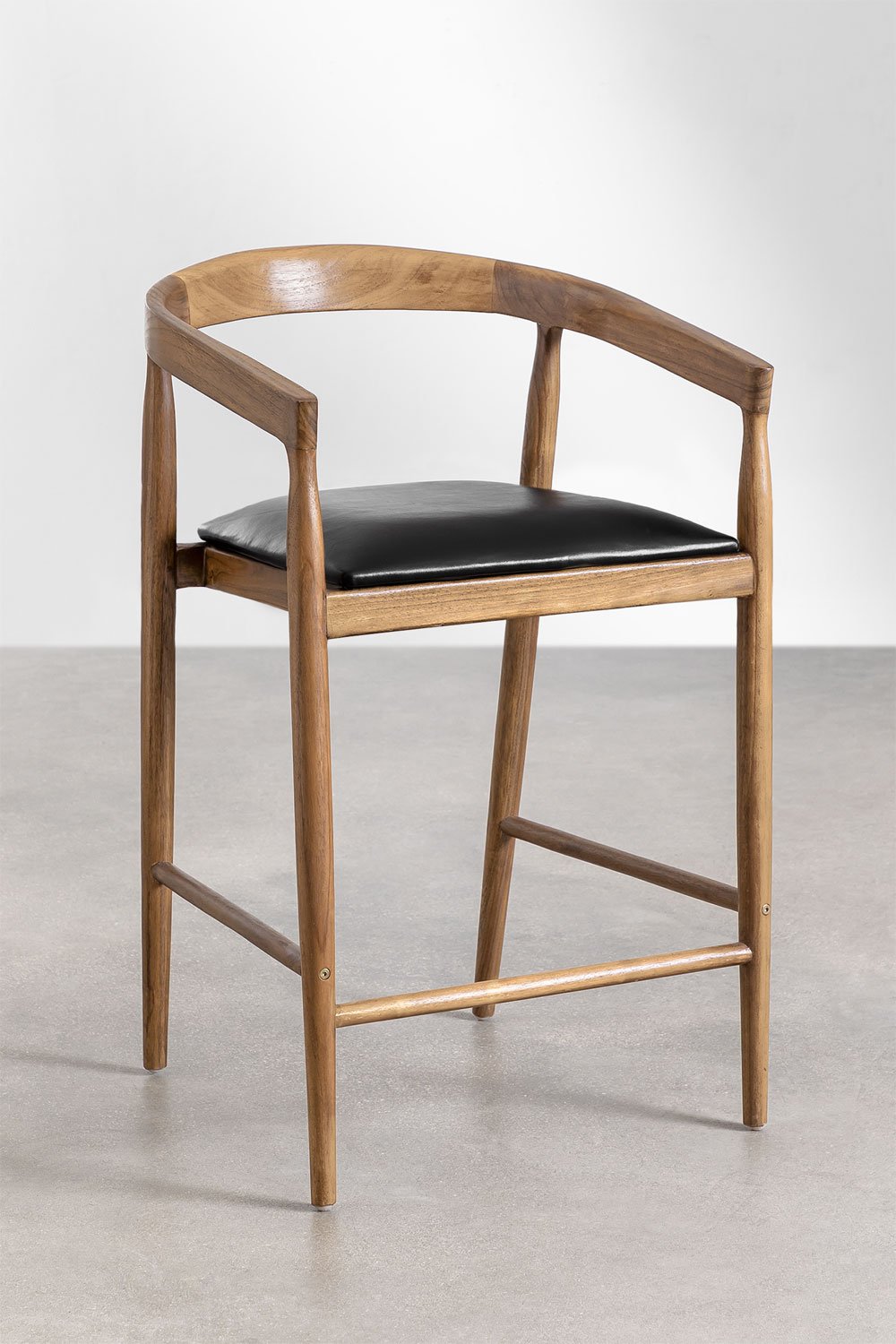 Confezione da 2 sgabelli alti in pelle (70 cm) Visby